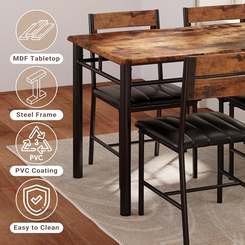 Grey Wood Dining Table Set for 4 S7125