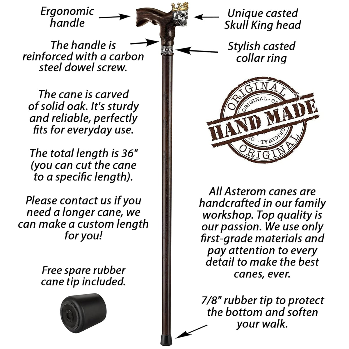 Handmade Wood Walking Cane A38836