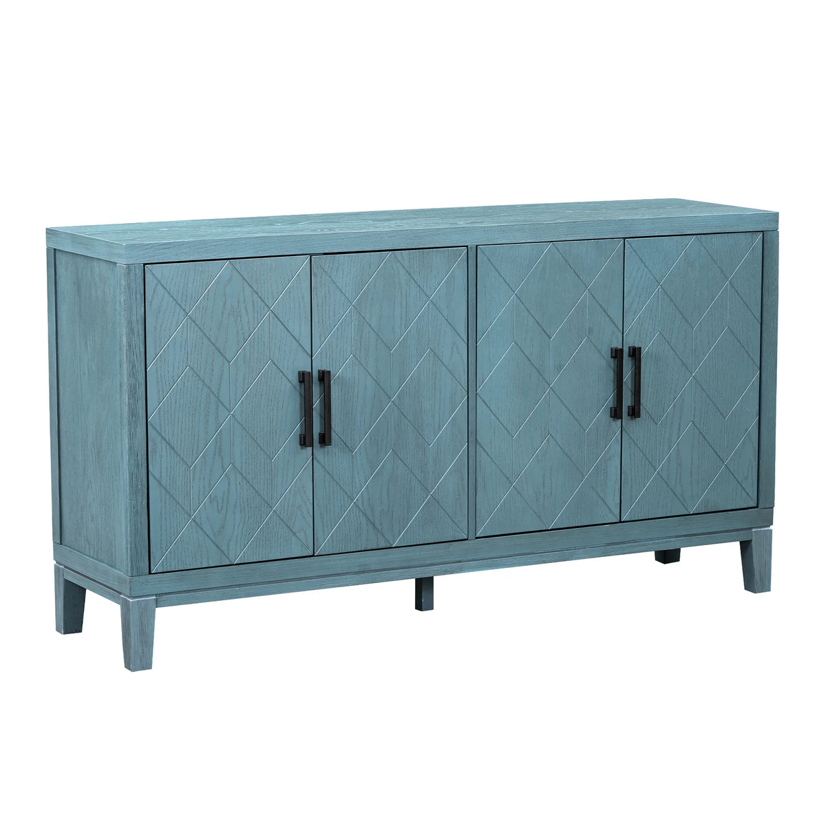 4-Door Retro Sideboard with Adjustable Shelves P9368