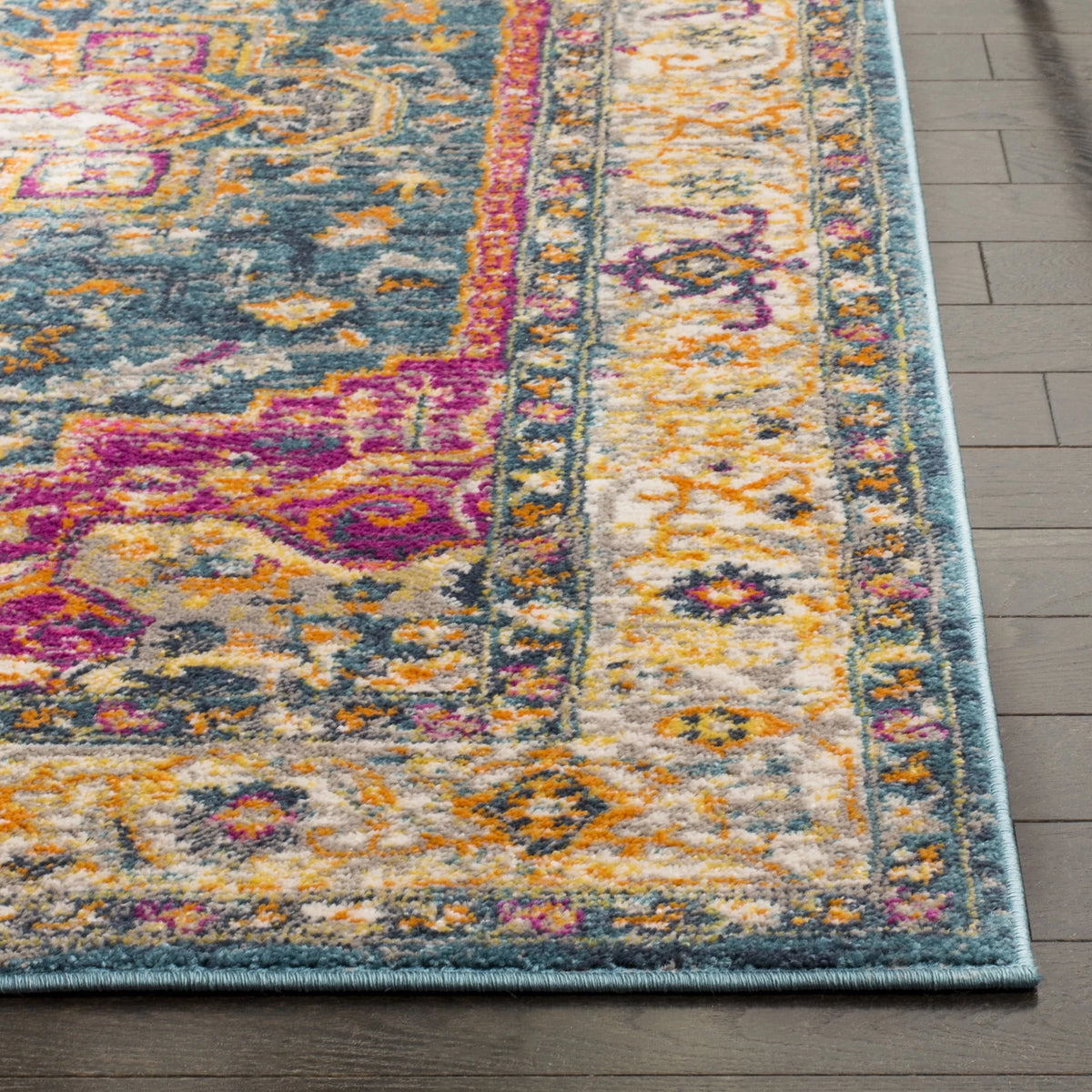 Blue Multi Floral Runner Rug 2'3" x 10' B25524