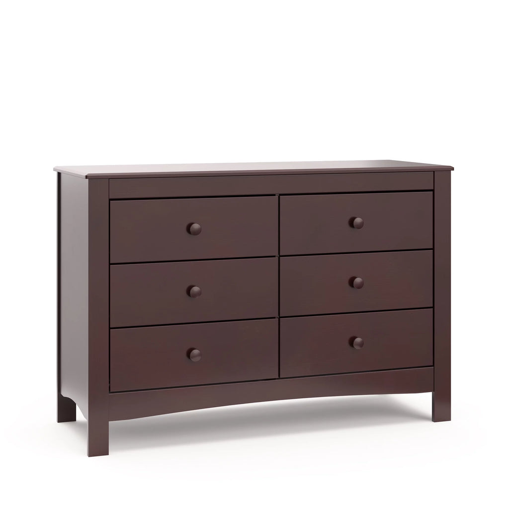 White 6 Drawer Double Dresser B502279