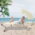 Double Chaise Lounge Bed with Canopy and Wheels G166116