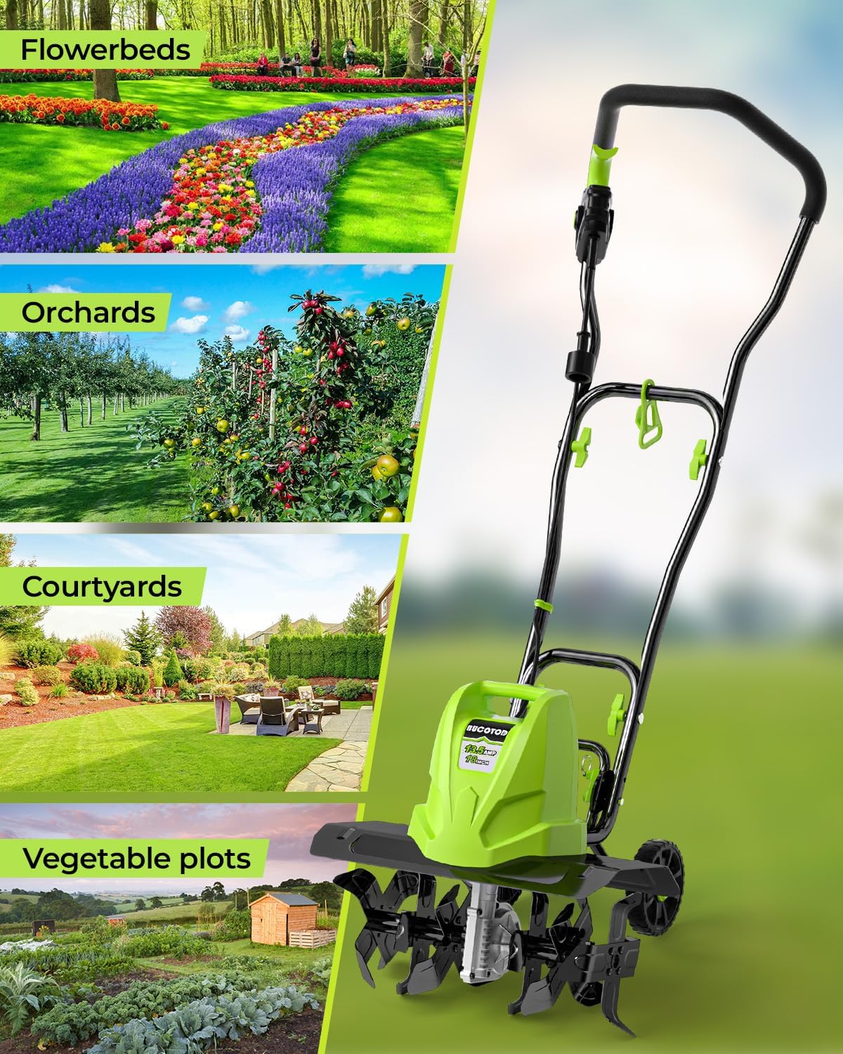 18-Inch 13.5 Amp Electric Tiller/Cultivator with 6 Steel Tines N781315