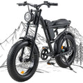 1500W Moped Style Electric Bike, 20 Inch Fat Tire, 6-Layer Full Suspension Ebike, 15.6AH Removable Battery D2615