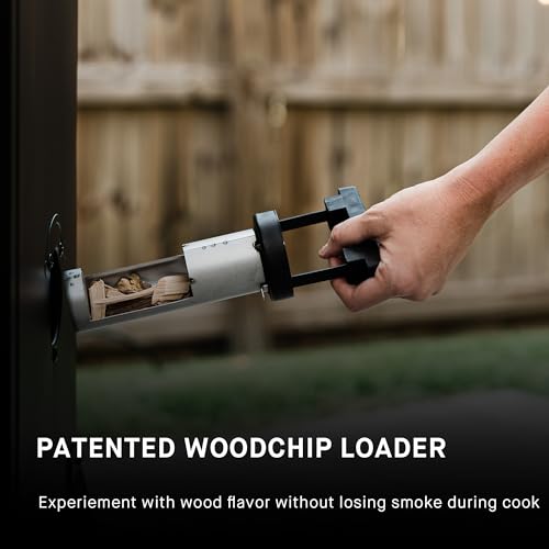 30-inch Digital Electric Vertical BBQ Smoker with Leg Kit and Side Wood Chip Loader in Black I372