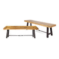 Acacia Wood Outdoor Dining Benches Set of 2 H5086