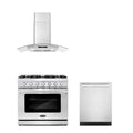 3 Piece Kitchen Appliance Package with Gas Range Range Hood and Dishwasher K253