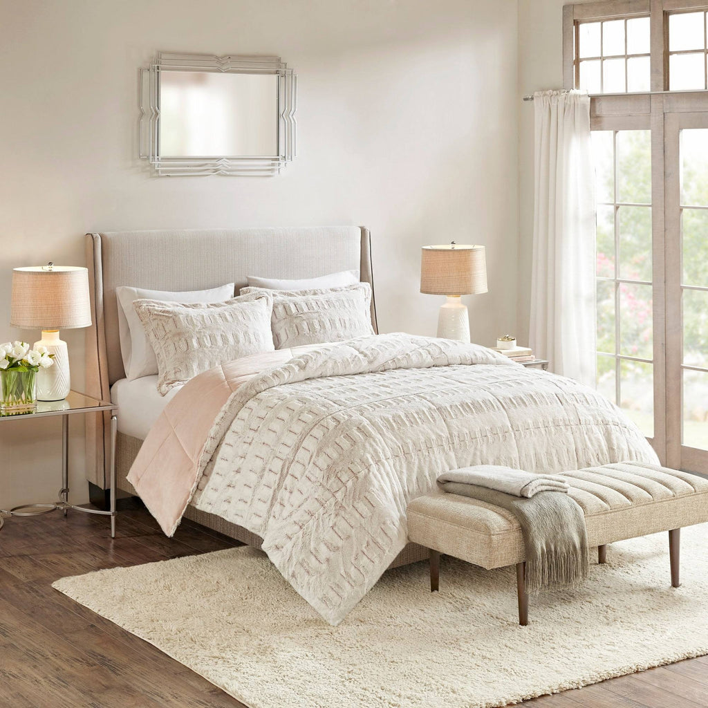 King/Cal King Long Fur Comforter Mini Set G1795