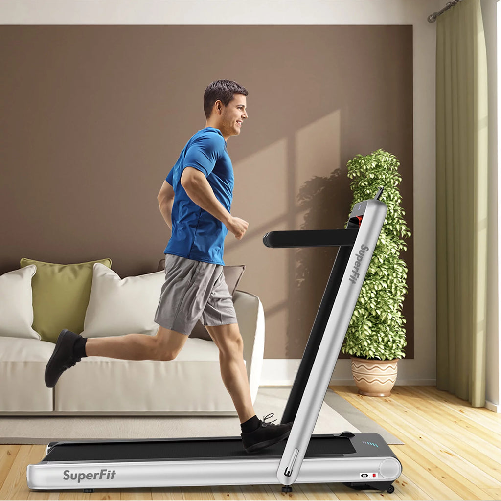 4.75HP 2 In 1 Folding Treadmill White G10316