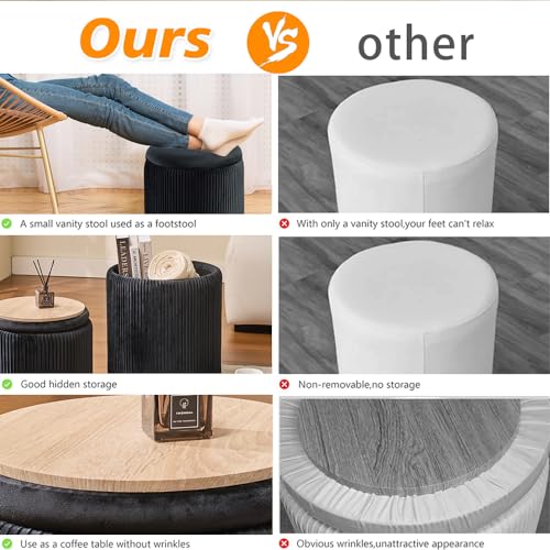 Set of 2 Upholstered Velvet Ottoman with Storage O80093