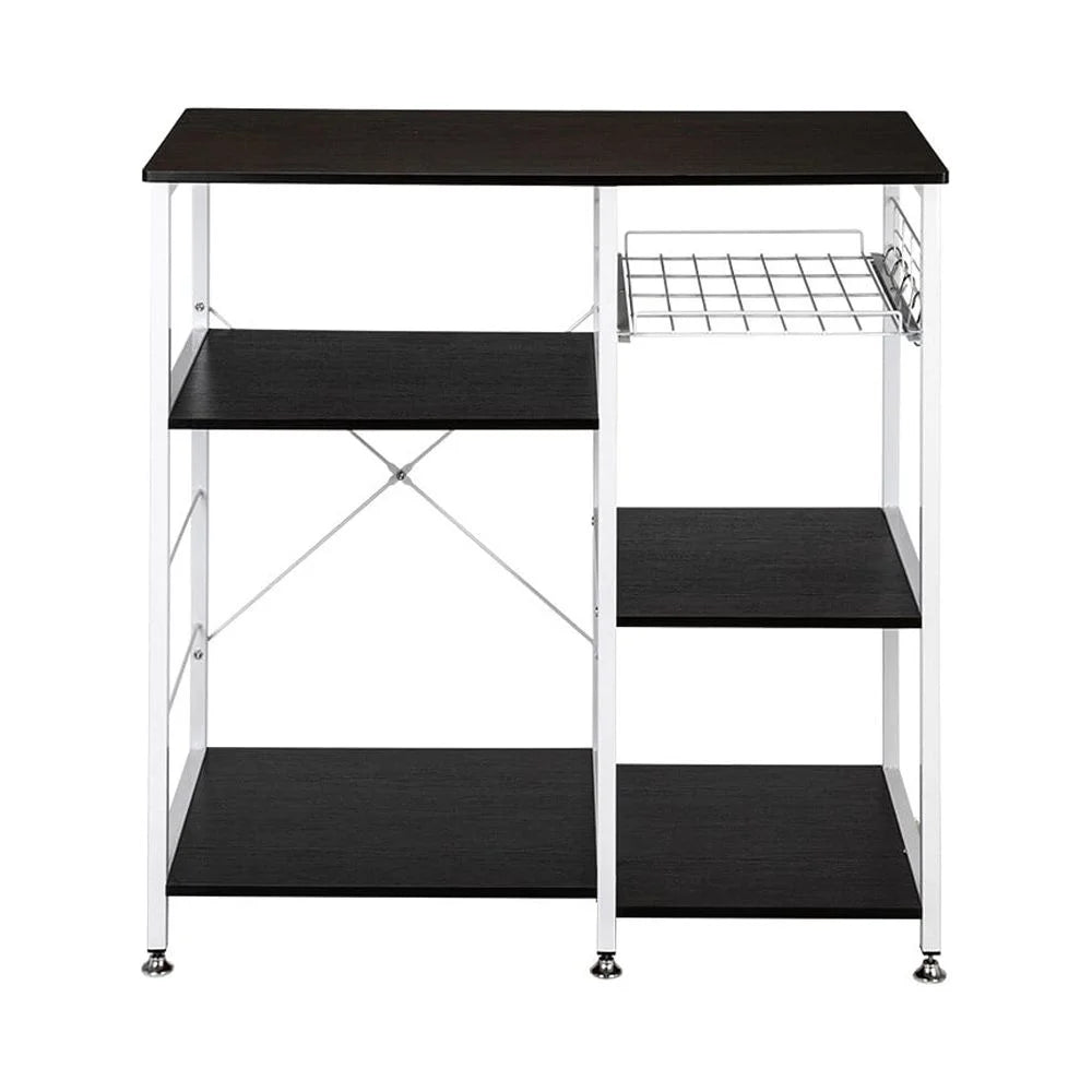 3 Tier Kitchen Rack Storage Shelf Microwave Stand, Dark Brown V595541