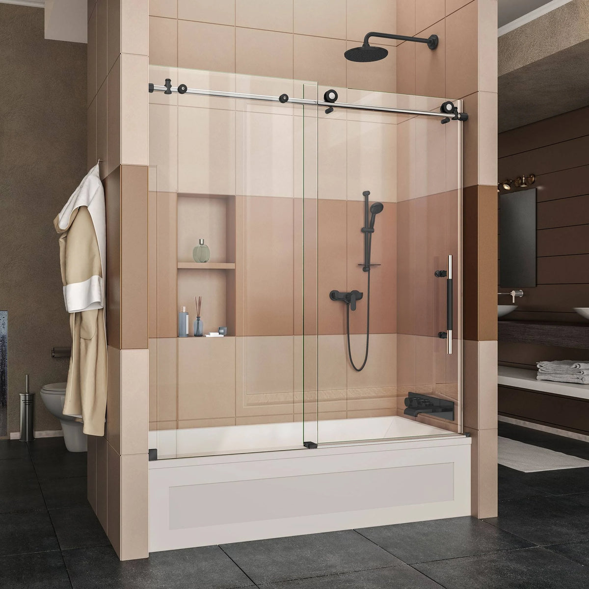 Fully Frameless Sliding Tub Door L3622