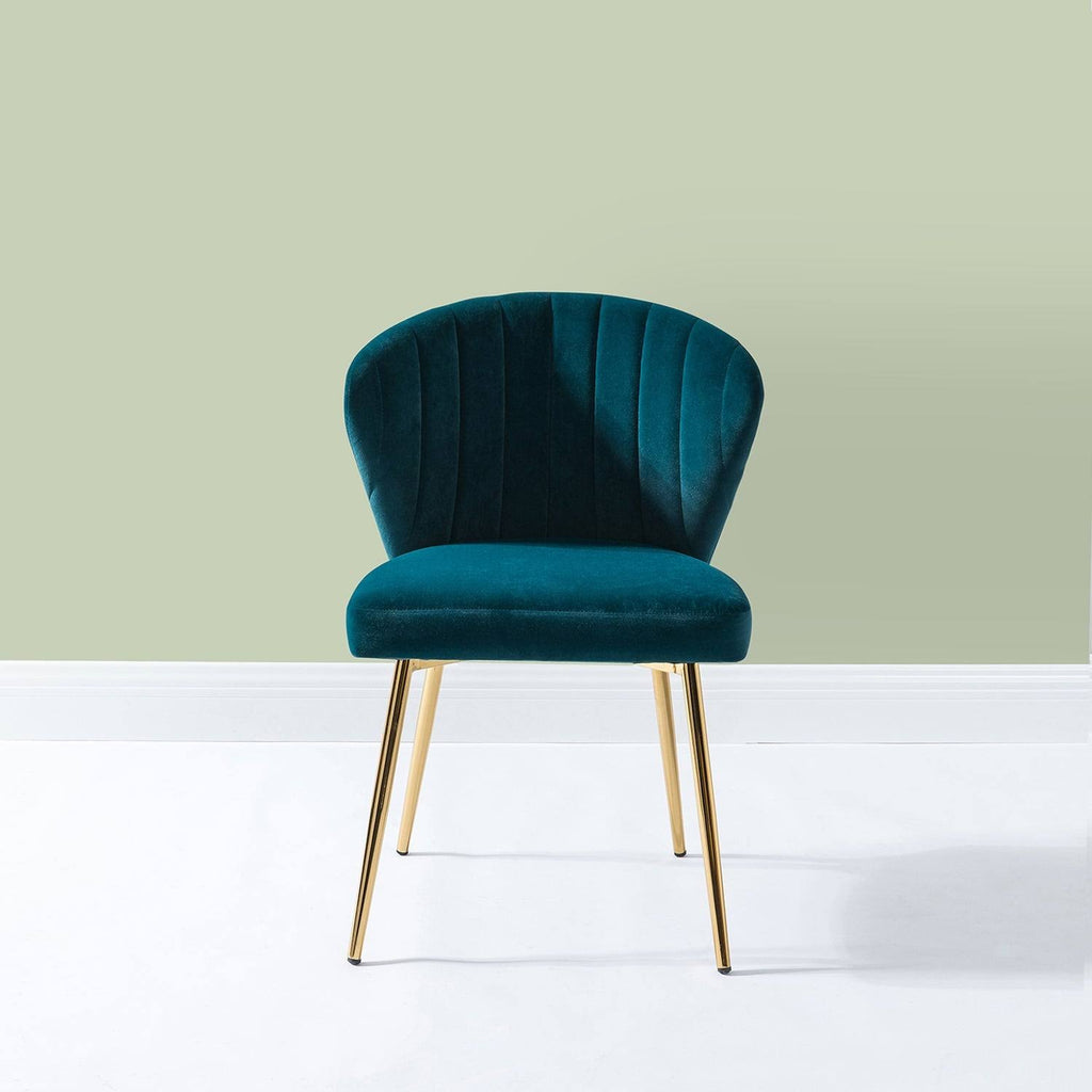 Teal Blue Side Chair with Gold Legs M6871