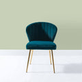 Teal Blue Side Chair with Gold Legs M6871