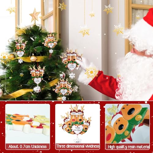 Reindeer Christmas Ornaments 3D Resin Family of 4 O463348