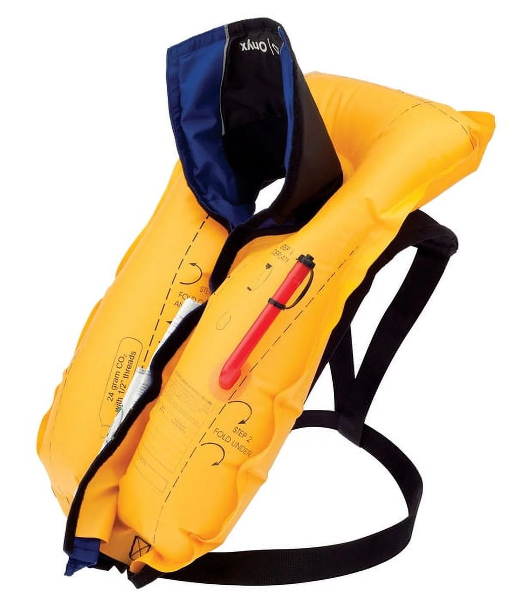 Onyx Auto/Manual Inflate Life Vest Black/Blue One Size Y889