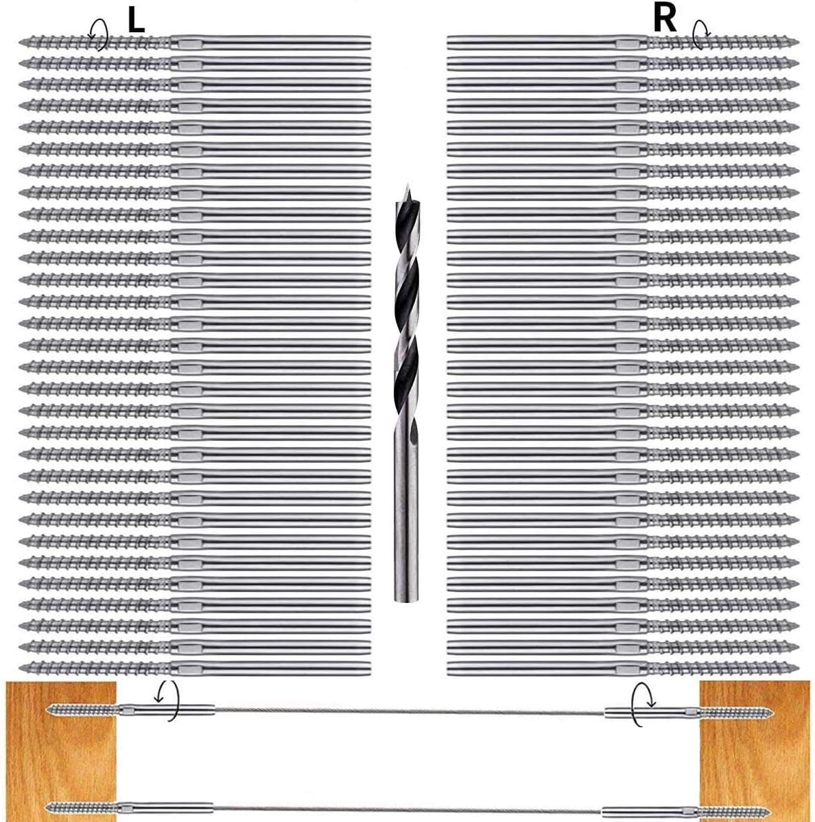 64 Pack 316 Stainless Steel Swage Lag Screws Z79000