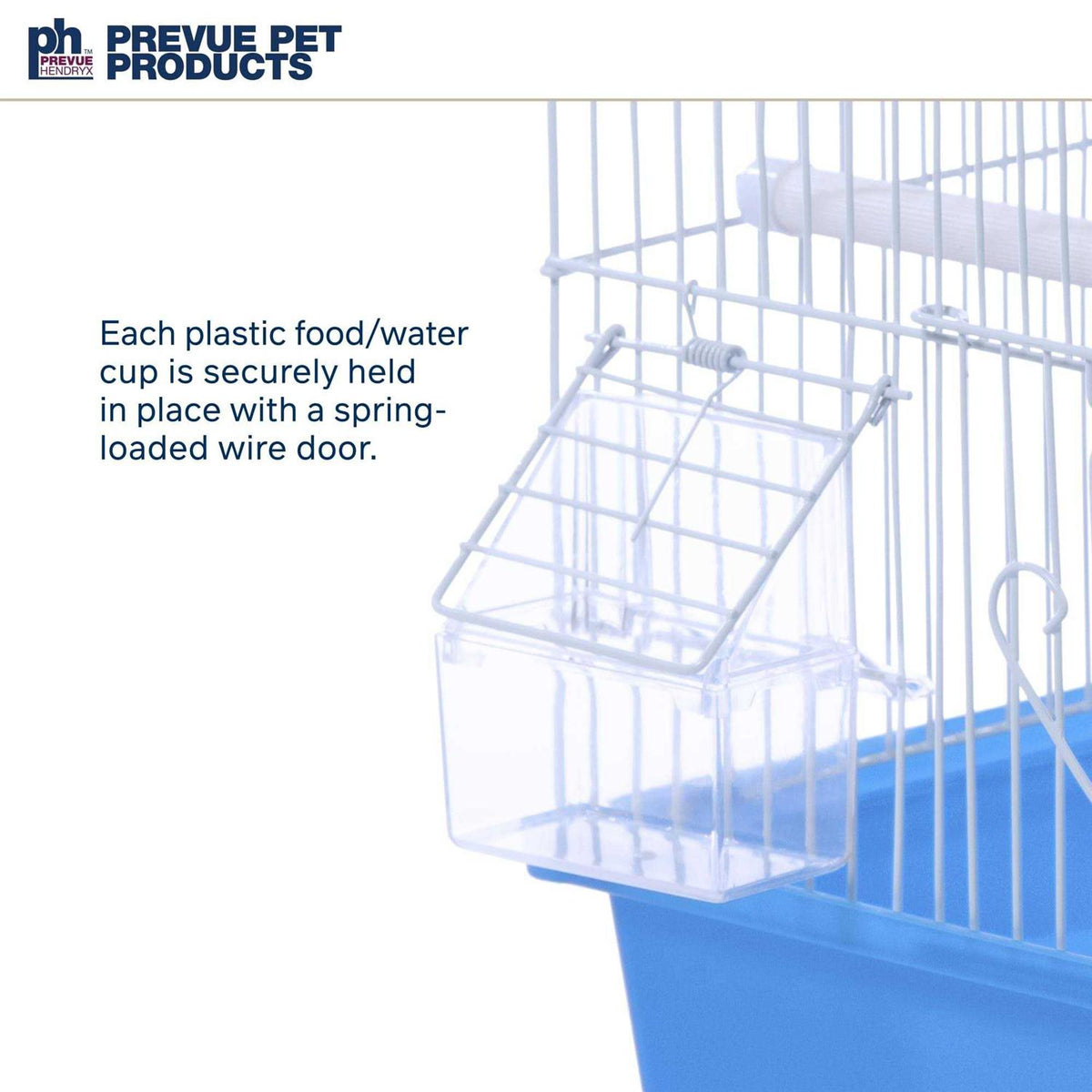 Flat Top Bird Cage Blue and White K374