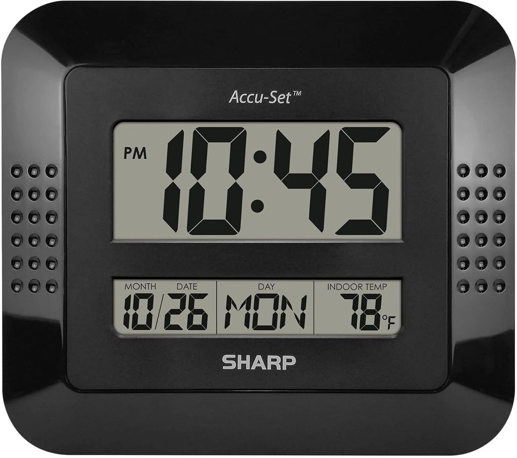 Analog Wall Clock with Indoor Temperature Display and Calendar Display Y59690