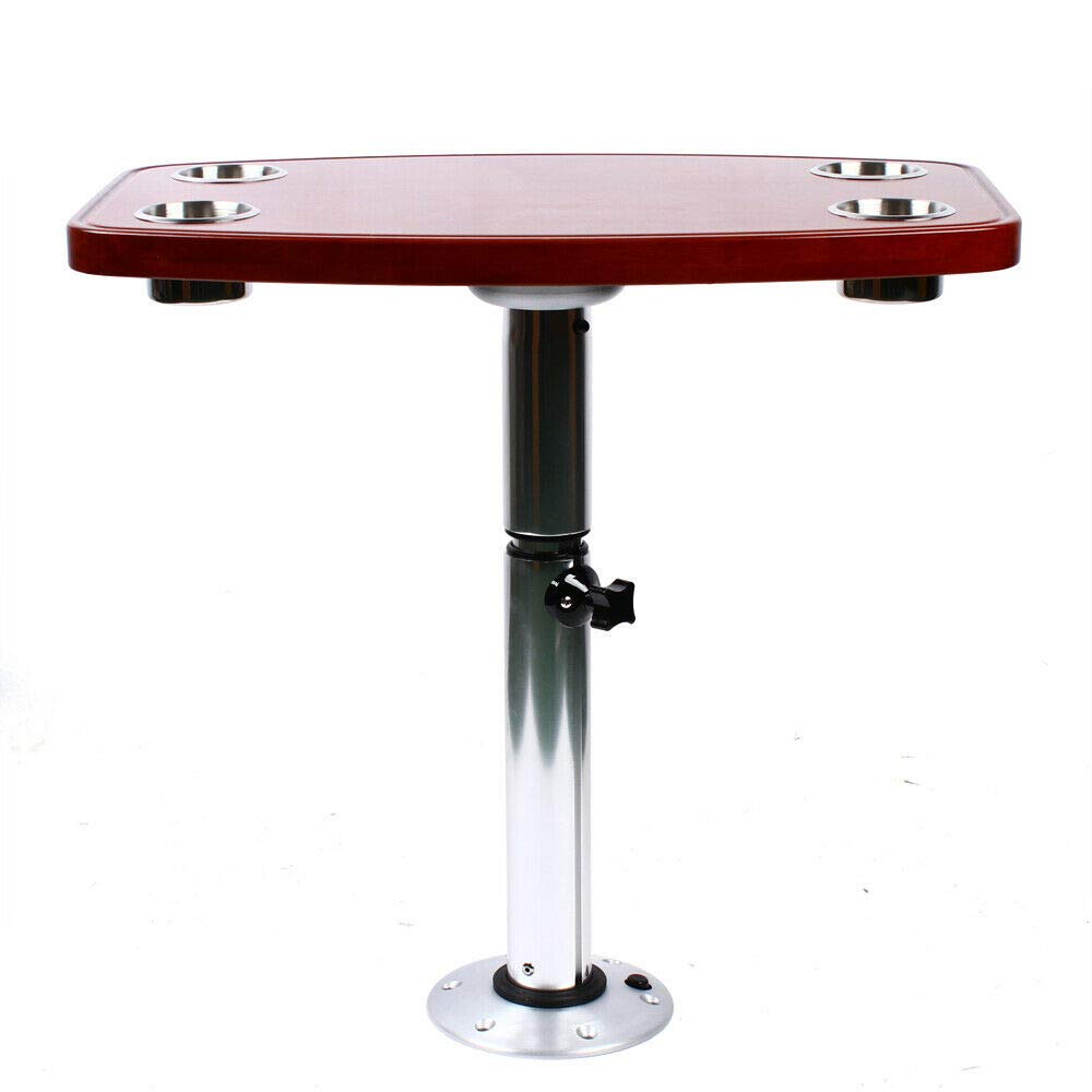 Adjustable Pedestal Table with 4 Cup Holders H100