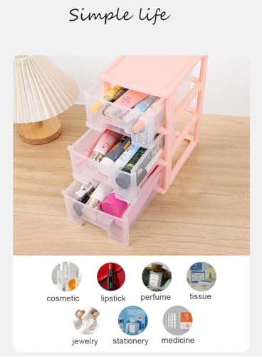White Plastic 3 Drawer Desktop Organizer U336471