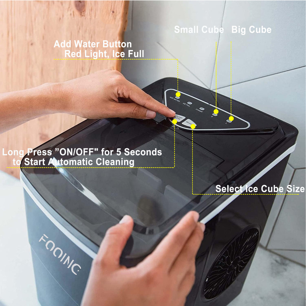 Black Portable Ice Maker Machine U774