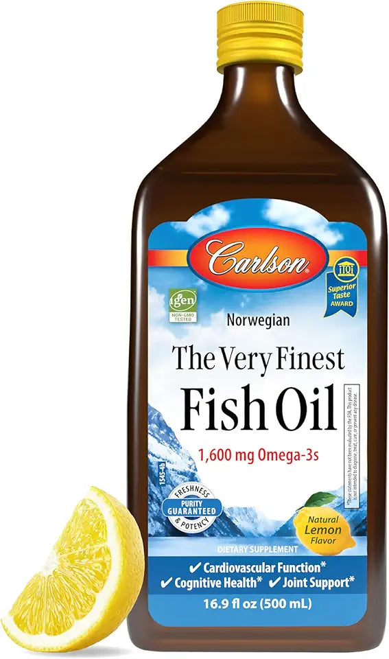 1600 mg Omega-3s Liquid Fish Oil Supplement Lemon 16.9 Fl Oz S2988