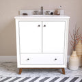 30 Inch White Bathroom Vanity with Sink D101