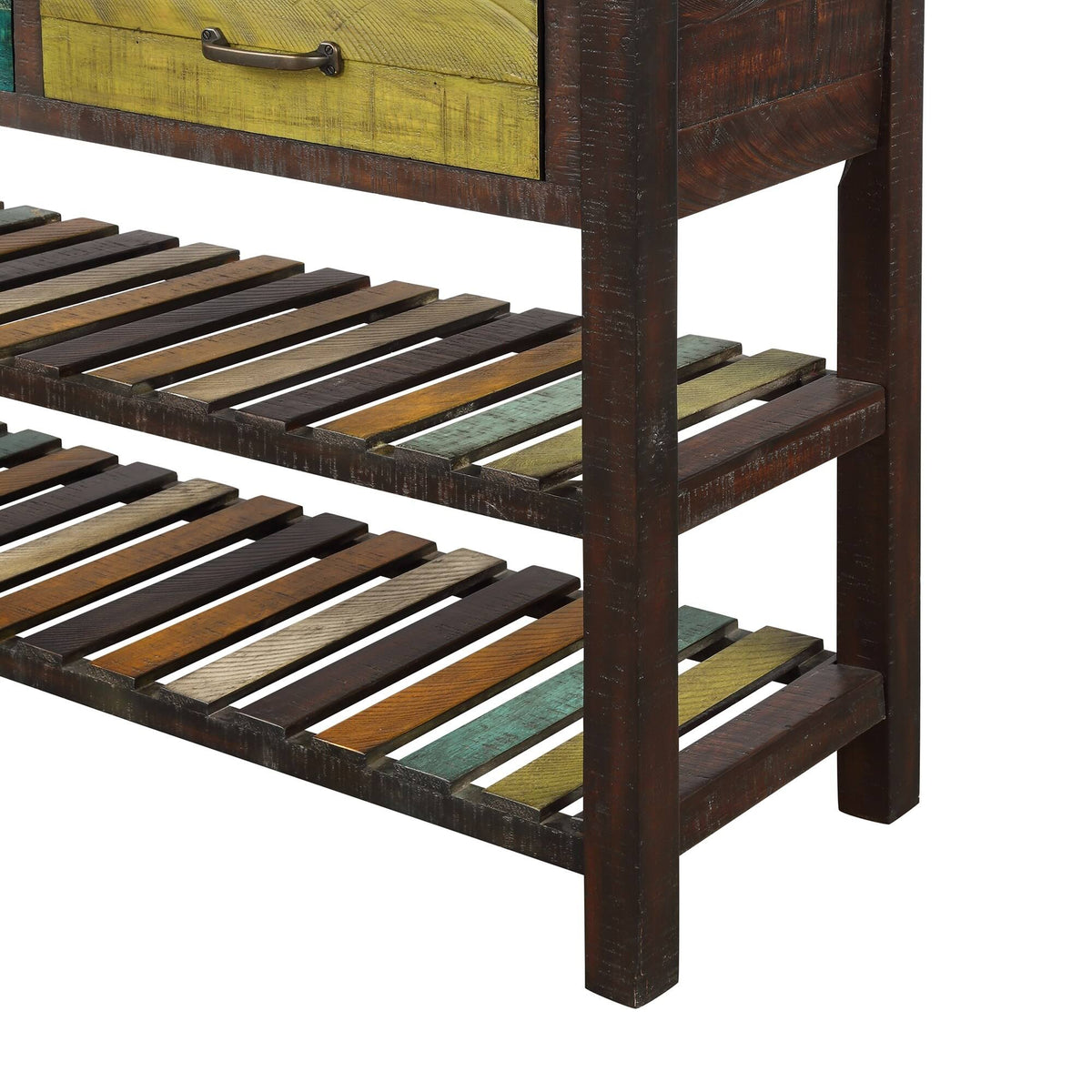 Console Table with Drawers and 2 Tiers Shelves K80965