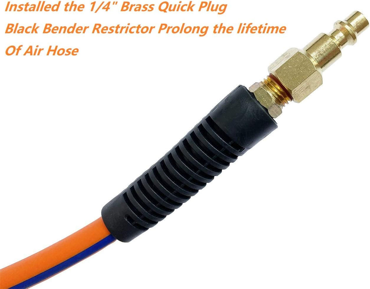 Orange 3/8”ID x 100ft 300PSI Air Compressor Hose with 1/4” Brass Coupler, Pack of 2 X42959
