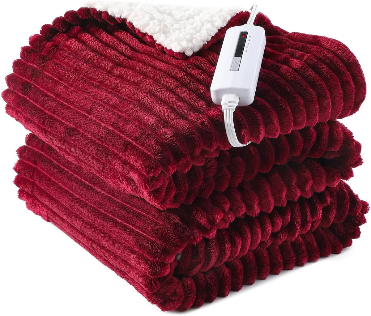 Red 50x60 inches Electric Heated Blanket Throw S696792