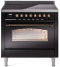 Glossy Black 36 Induction Range with Electric Oven C8833