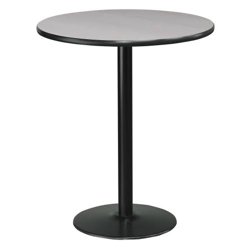 36 inch Round Bar Height Table Silver Top Black Base U7697