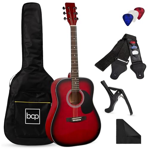 41in Full Size All Wood Acoustic Guitar Starter Set with Case J613