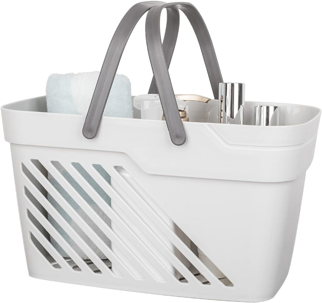 White Plastic Storage Baskets with Handles Z48294