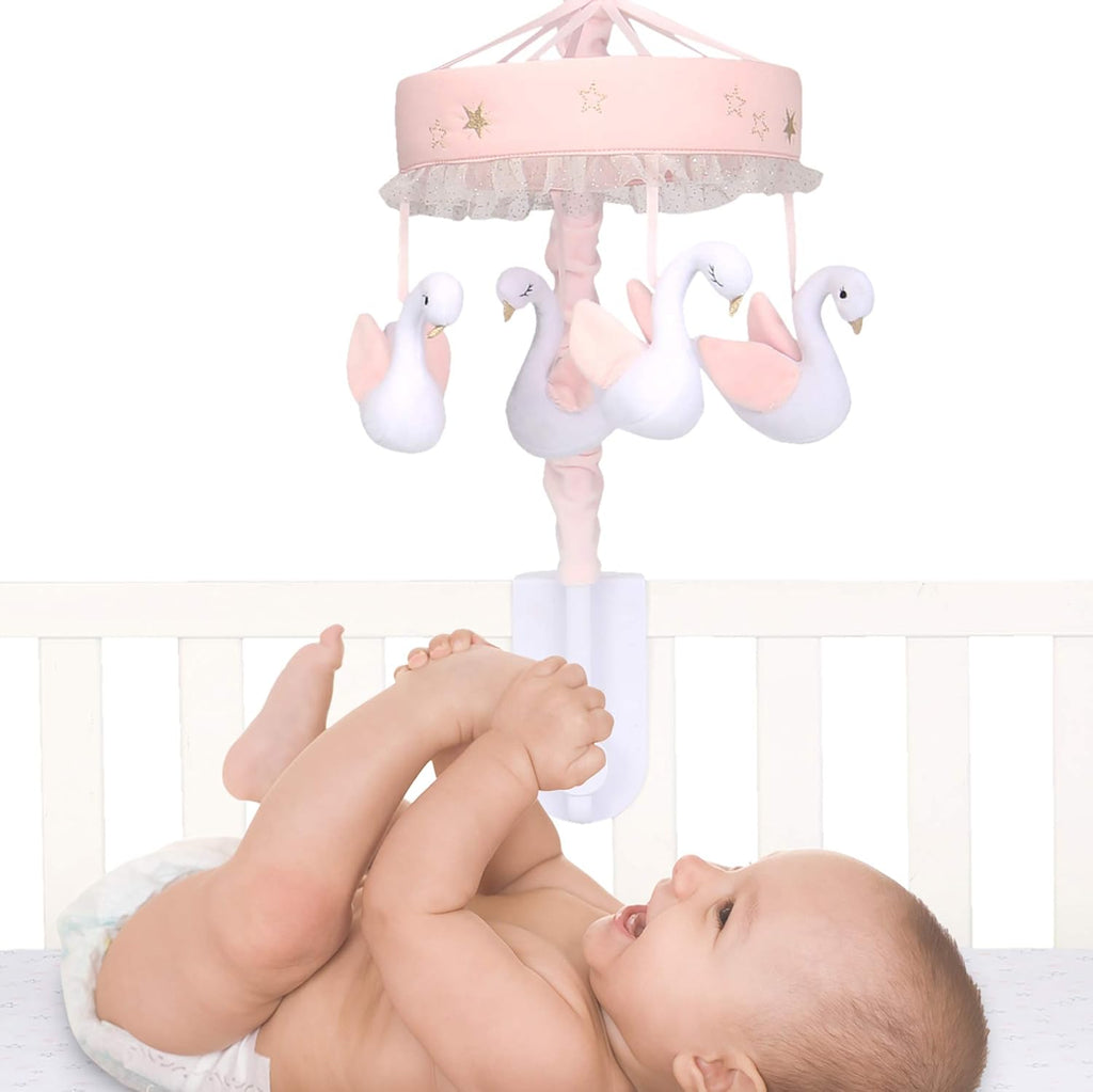 Pink/White Musical Baby Crib Mobile H56003