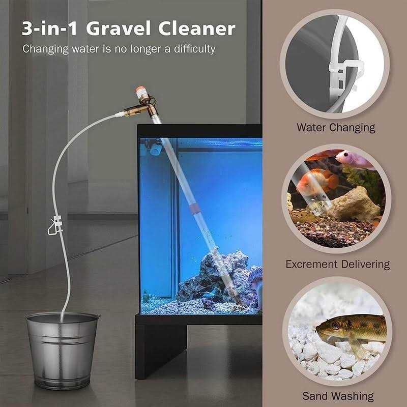Aquarium Gravel Cleaner Fish Tank Kit Long Nozzle Water Changer C1894