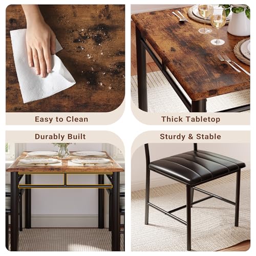 Grey Wood Dining Table Set for 4 S7125