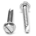 10-16 x 1/2 Thread Cutting Screw Slotted Hex Washer Head Low Carbon Steel Zinc Plated Q204