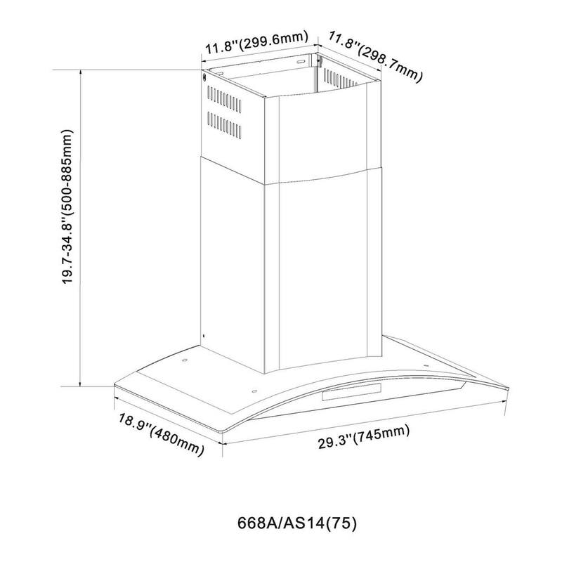 30 in. 500CFM Convertible Wall Mount Range Hood in Stainless Steel N2986