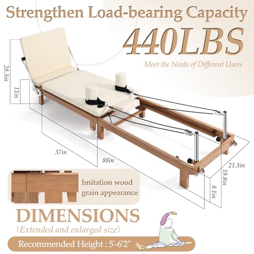 Adjustable Resistance Pilates Reformer with Jumpboard C703981