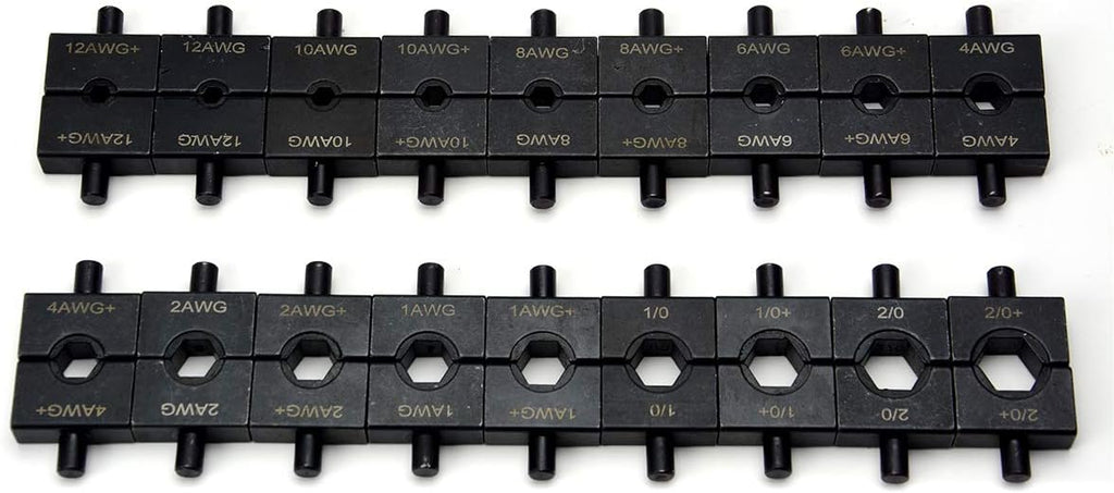 Hydraulic Electrical Cable Crimper Kit with 18 Die Sets 12 AWG - 00 (2/0) 5 US TON H180543