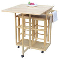 Rolling Kitchen Cart Set with 2 Stools U834977