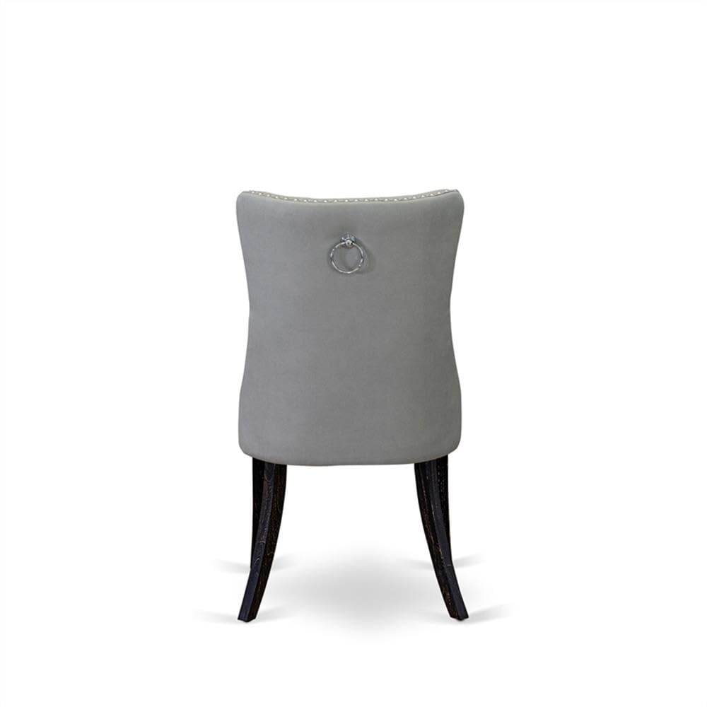 Sand Blasted Black Acacia Wood Dining Chair Set of 2 K37281
