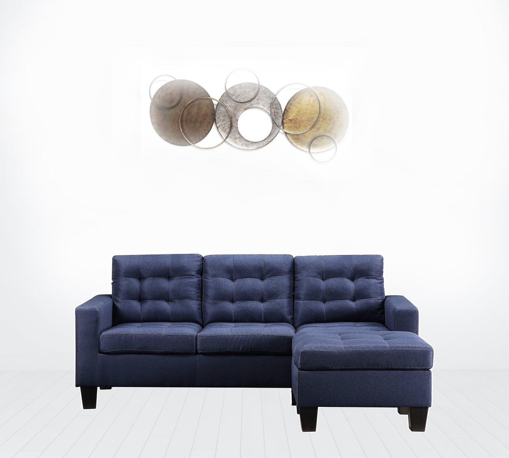 Blue & Black Linen Sofa H86080