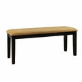 Goldtone Microfiber Black Wood Base Gold Bench F8650