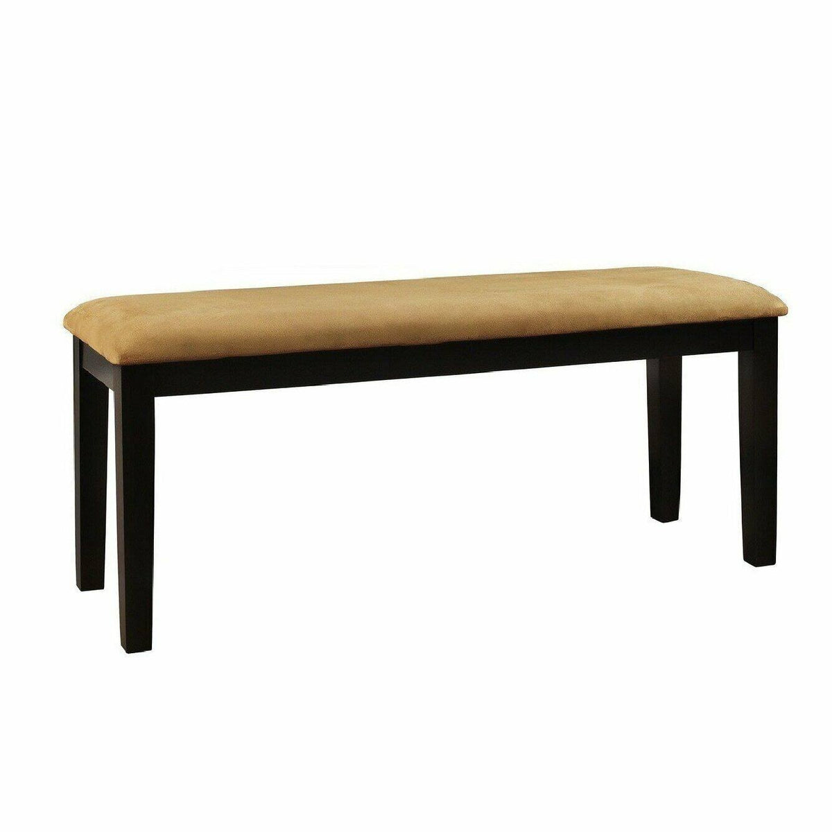 Goldtone Microfiber Black Wood Base Gold Bench F8650