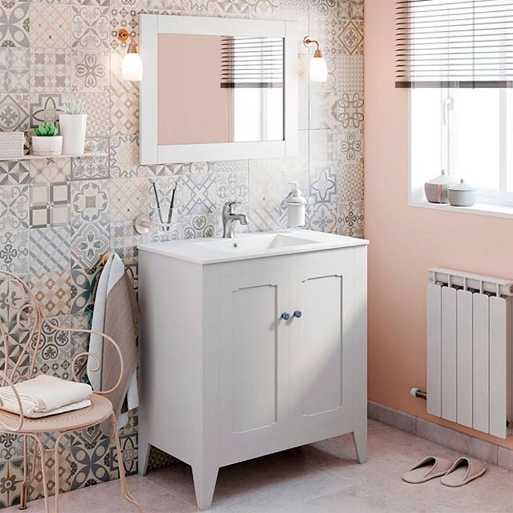 32x22 Grey Bathroom Vanity Cabinet Set with Ceramic Counter Top H97501