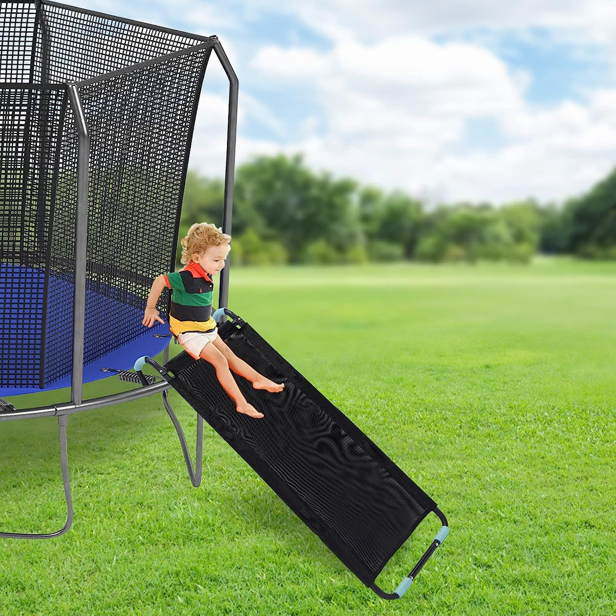 Kids Trampoline with Slide and Ladder 165lbs Capacity L484918