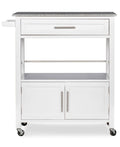 White Granite Top Kitchen Cart L59460